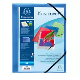 Cartella personalizzabile Kreacover con elastico PP 24x32cm blu...