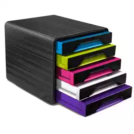 Cassettiera Smoove 36x28,8x27cm 5 cassetti standard nero multicolore 