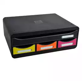 Cassettiera Toolbox 27x35,5x13,5cm 4 cassetti nero arlecchino 