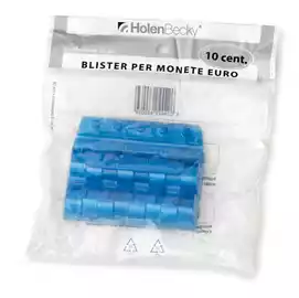 Portamonete PVC 10 cent blu  blister 20 pezzi