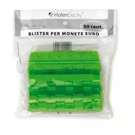 Portamonete PVC 50 cent verde  blister 20 pezzi