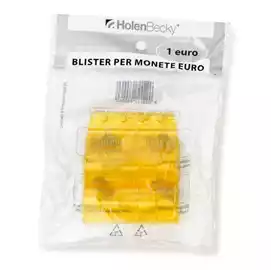 Portamonete PVC 1 euro giallo  blister 20 pezzi