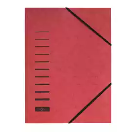 Cartella con elastico in cartoncino A4 rosso 