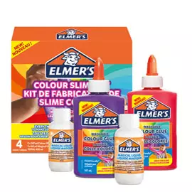 Il kit colori opachi di elmer's contiene: 2 flaconi di colla liquida colori purple e rosa opaco da 147ml + 2 flaconi di