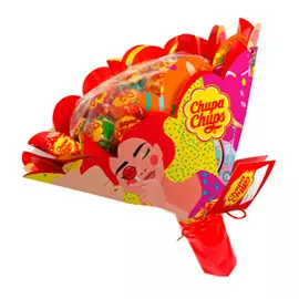 Chupa chups confezionati singolarmente. confezione bouquet da 19 lollipop.
ingredienti (gusti fragola. arancia):