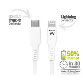 Cavo lightning USB TYPE C per smartphone e tablet 1 mt 
