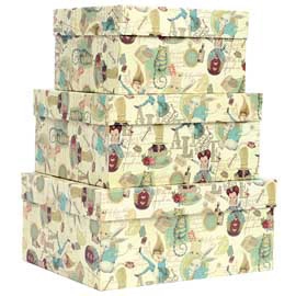 Set scatole regalo c coperchio composto da 3 scatole in vari dimensioni ( 28x23x15cm   33x28x16cm   38x30x17cm)