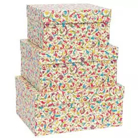 Set scatole regalo c coperchio composto da 3 scatole in vari dimensioni ( 18x14x12cm   21x17x13cm   24x20x14cm)