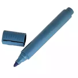 Pennarello detectabile con cappuccio indelebile punta tonda blu  