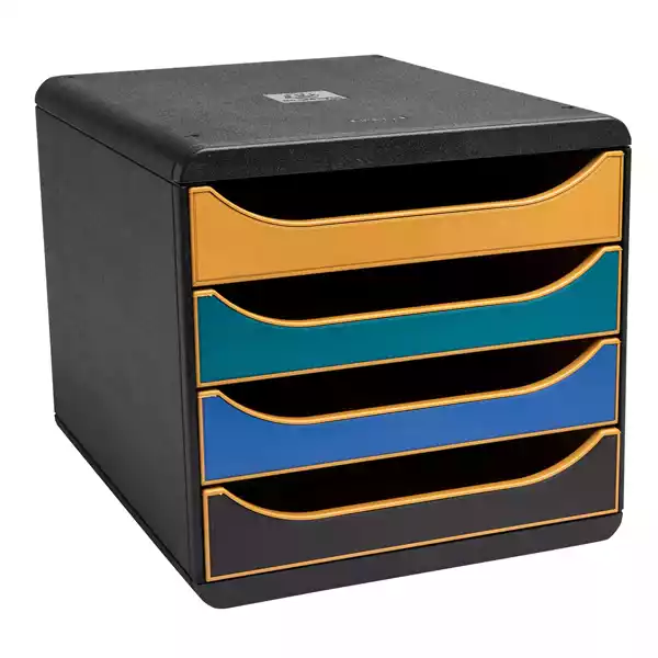 Cassettiera Big Box NeoDeco 4 cassetti 34,7x27,8x26,7cm multicolore Exacompta