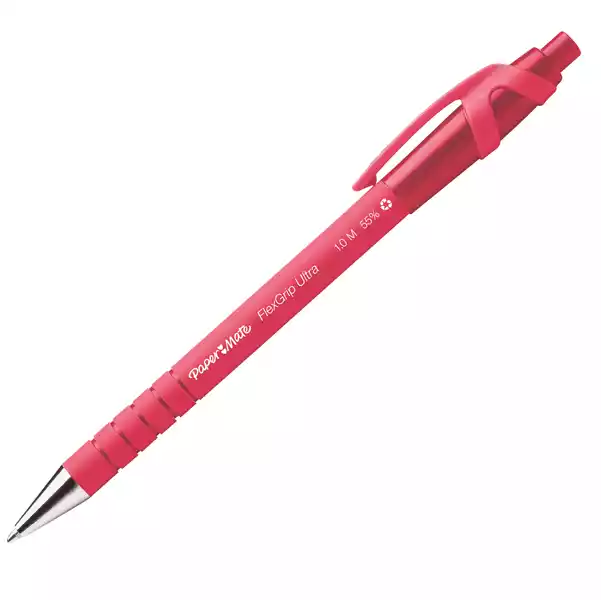 Penna a sfera a scatto Flexgrip Ultra punta 1,0mm rosso Papermate