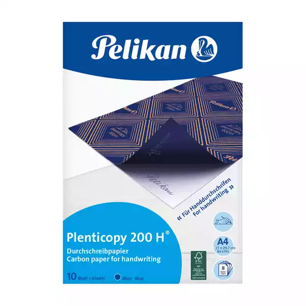 Carta da ricalco Plenticopy 200H 21x29,7cm blu Pelikan conf. 10 fogli