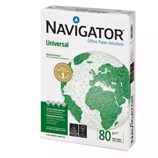 Carta bianca Navigator Universal in mini pallet A4 80gr bianco risma 500 fogli ordine max 1 mini pallet da 50 risme