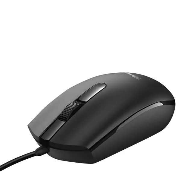 Mouse semplice da utilizzare per utenti mancini e destri,  provvisto di 3 pulsanti, di cui uno è integrato nella