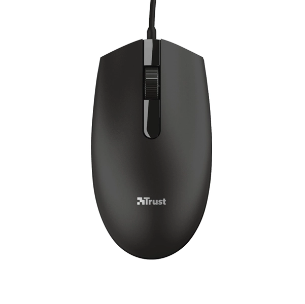 Mouse semplice da utilizzare per utenti mancini e destri,  provvisto di 3 pulsanti, di cui uno è integrato nella