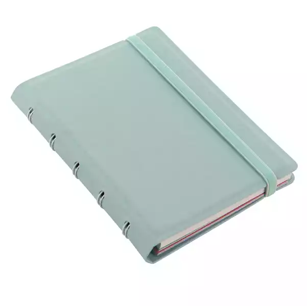 Notebook Pocket con elastico copertina similpelle 144x105mm 56 pagine a righe verde pastello Filofax