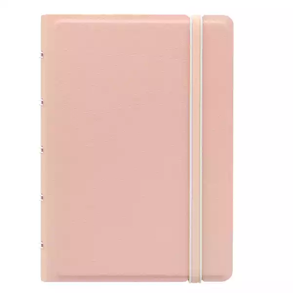 Notebook Pocket con elastico copertina similpelle 144x105mm 56 pagine a righe pesca Filofax
