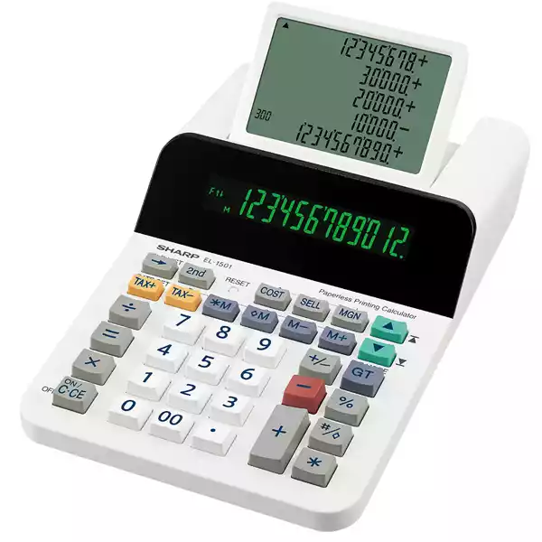 Calcolatrice scrivente EL 1501 12 cifre display a 12 cifre con uno LCD a 5 righe EL1501 Sharp
